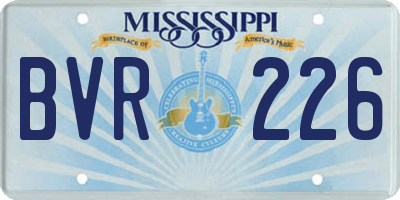 MS license plate BVR226