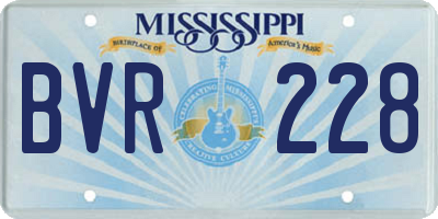MS license plate BVR228