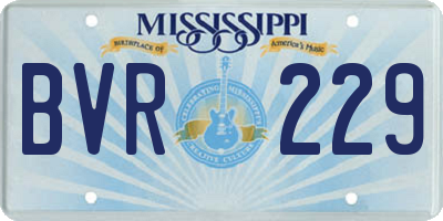 MS license plate BVR229
