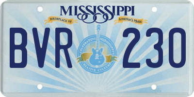 MS license plate BVR230