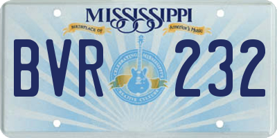 MS license plate BVR232
