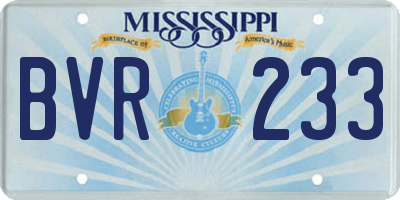 MS license plate BVR233