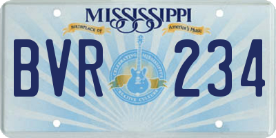MS license plate BVR234