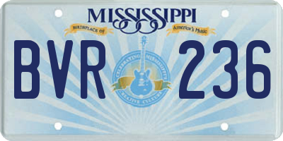 MS license plate BVR236