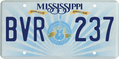MS license plate BVR237