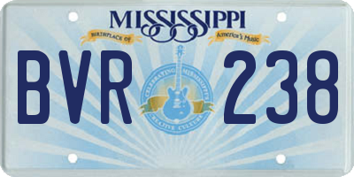 MS license plate BVR238