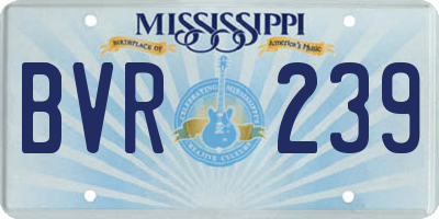 MS license plate BVR239
