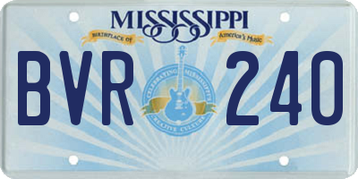 MS license plate BVR240