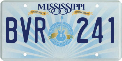 MS license plate BVR241