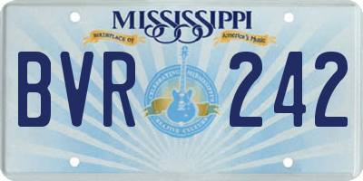 MS license plate BVR242