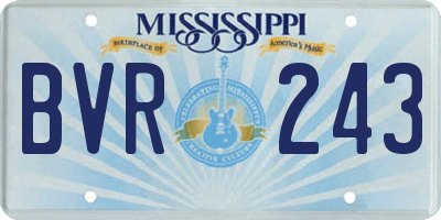 MS license plate BVR243