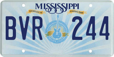 MS license plate BVR244