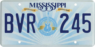 MS license plate BVR245