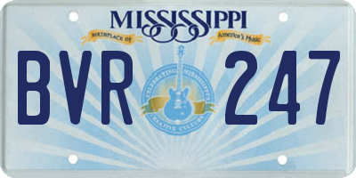 MS license plate BVR247