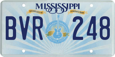 MS license plate BVR248