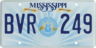 MS license plate BVR249