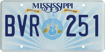 MS license plate BVR251