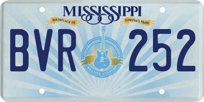 MS license plate BVR252