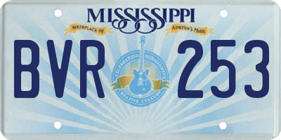 MS license plate BVR253