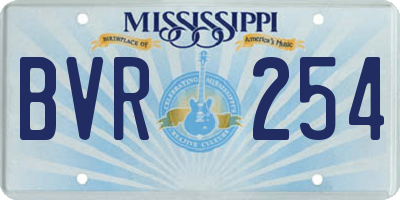 MS license plate BVR254