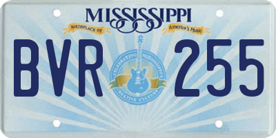MS license plate BVR255