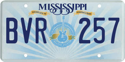 MS license plate BVR257