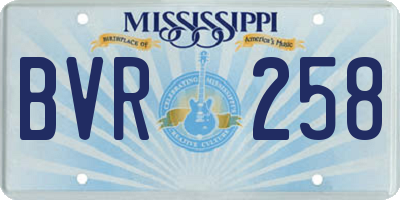 MS license plate BVR258