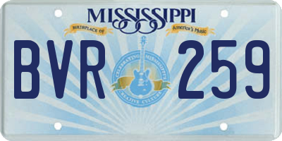 MS license plate BVR259