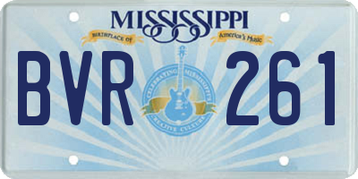 MS license plate BVR261