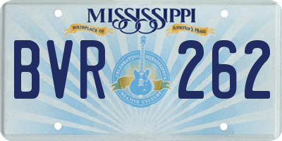 MS license plate BVR262