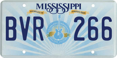 MS license plate BVR266