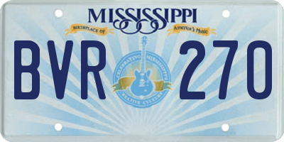 MS license plate BVR270