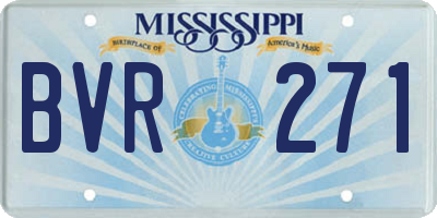MS license plate BVR271