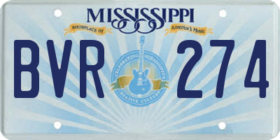 MS license plate BVR274