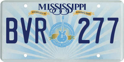 MS license plate BVR277