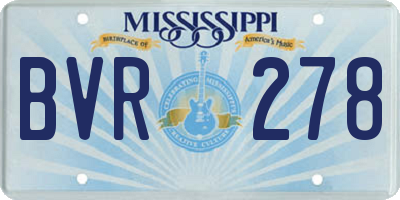 MS license plate BVR278