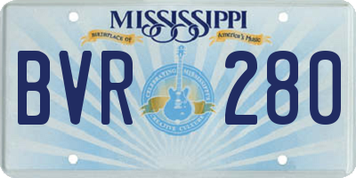 MS license plate BVR280