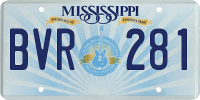 MS license plate BVR281