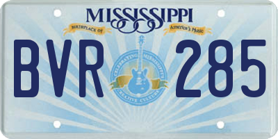 MS license plate BVR285