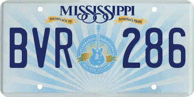 MS license plate BVR286
