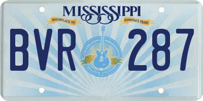 MS license plate BVR287