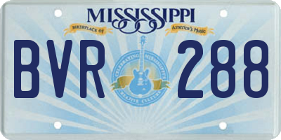 MS license plate BVR288