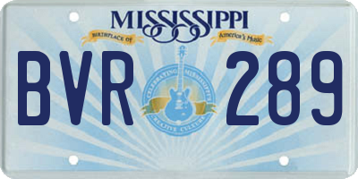 MS license plate BVR289
