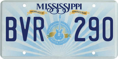 MS license plate BVR290