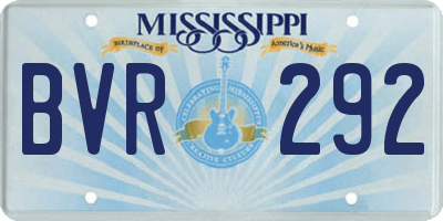 MS license plate BVR292