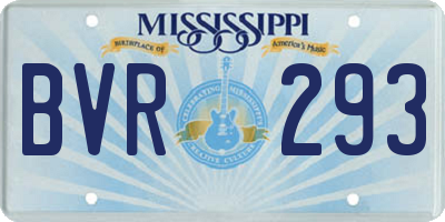 MS license plate BVR293