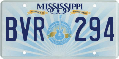 MS license plate BVR294