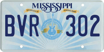 MS license plate BVR302