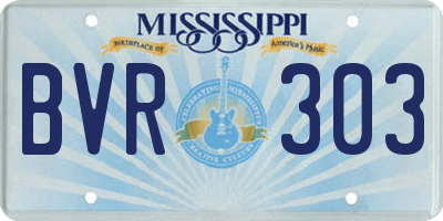 MS license plate BVR303