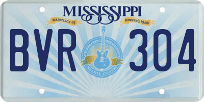 MS license plate BVR304